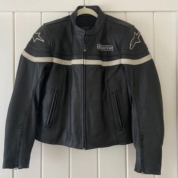 Like New Alpinestars Stella Black Leather Women's Motorcycle Jacket Size 8 EUC - Picture 1 of 16